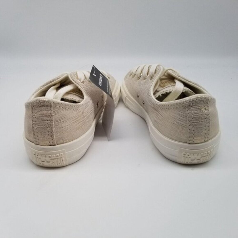 Converse Chuck Taylor All Star Egret Gold Metallic Junior Sneaker Shoe Size 2 - Picture 6 of 9